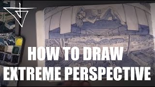 How to draw aerial view in extreme perspective