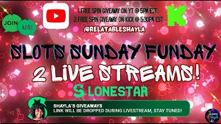 #SLots #SundayFunday Lets party !! Giveaway on YT then on Kick!! Lets win on Lonestar!!