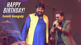 Kajibar Rahaman Singing "Happy Birthday" song for Sumit Ganguly Tollywood Villian Actor (Nepu)