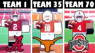 Scoring a TD on EVERY COLLEGE FOOTBALL TEAM in Roblox!