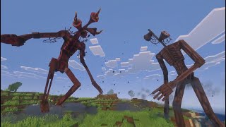 Infected Siren Head vs The Art of Trevor Henderson Addon in Minecraft Bedrock
