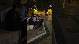 Walking at night at  Lisbon