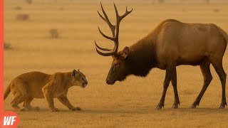 This Stupid Puma Attacked the Wrong Elk..It Paid Full Price