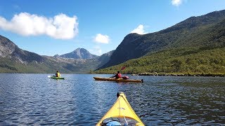 Kayaking Myrdalsvatnet Rosendal Western Norway. 4K. DJI Osmo pocket. Phantom 4 pro