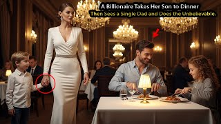 A Billionaire Takes Her Son to Dinner — Then Sees a Single Dad and Does the Unbelievable.