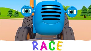 RACE - The Blue Tractor's Playground - Truck cartoons for Kids - TV series