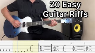 20 Guitar Riffs for Beginners with Easy to Follow Tablature | Learn to Rock!"