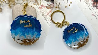 Epoxy Resin Ocean Theme Keychain |. Keychain DIY #resinart #resinkeychain #diy 