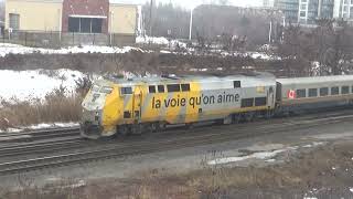 VIA Rail train at Pickering station.