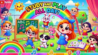 Study and Play All Day: Fun Kids Cartoon Song for Learning and Enjoyment | Nursery Rhymes Kid's Song