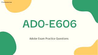 AD0-E606 Adobe Journey Optimizer Developer Expert Exam Practice Questions with Explanations