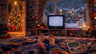 White Noise for Sleep (10 Hours) | 90s Christmas Eve Bedroom 🎄| Cozy Nostalgic Winter Night