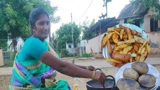 #ఇసకలో బంగాళాదుంప చిప్స్# Radha village Food