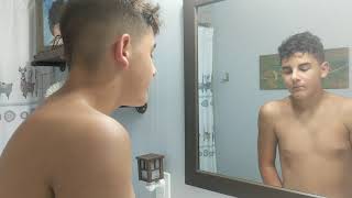 Dimitri shaving for the FIRST time!