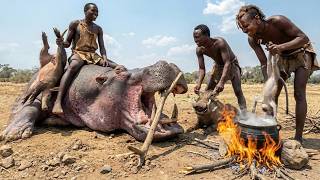The Hadzabe Tribe Confronts Ancient Hippos — Wild Survival and Cooking Techniques in Africa