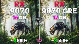 RX 9070 GRE 12GB vs RX 9070 16GB - Test in 12 Games | 1440p & 4K