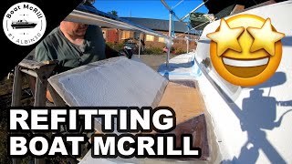 Boat deck repair 5: First Big Hole is Repaired! - Boat McRill DIY boat project