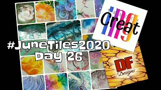 531 - Day & Tile 26 / Blue and Green Alcohol Ink / 30 Tiles in 30 Days / #JuneTiles2020