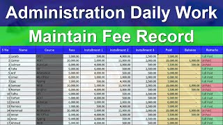 Administrative Work in Excel | Administration Daily Work with Excel | Advanced Excel #exceltutoring