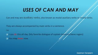Uses of Can and May