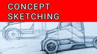 Car Design SPEED SKETCHING - Electric EV Semi-Truck Concept