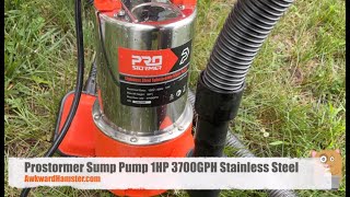 Prostormer Sump Pump 1HP 3700GPH Stainless Steel