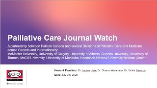 ECHO | Palliative Care Journal Watch | July 2025 | July 07, 2025
