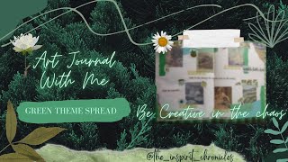 *NATURE VIBES* Green Art Journal Spread💚Be Creative in the Chaos #artjournaling #journal #viralvideo