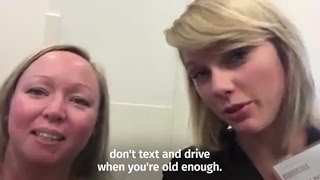 Taylor Swift films video with fan during jury duty