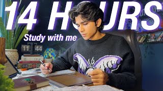 14 HOURS LIVE🛑 Study With Me📚  | Cozy Ambience🌧️ | 90/10 Pomodoro⏳| Deep Work Mode🔐