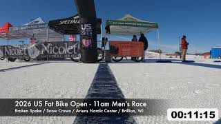 Snow Crown 2026 Race 3 - US Fat Bike Open Men's 11am Races Finish Line Cam