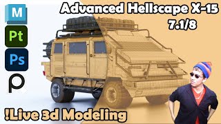 !Live 3d Modeling: Advanced Hellscape G-X15 - [PT 7.1] #maya #substance3dpainter