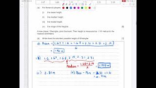 Statistics & Rounding IB A&I SL Question: May 2024 P1 Q1 TZ1