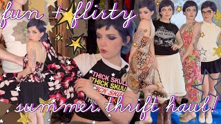 fun + flirty summer THRIFT HAUL 🌻🍓🌞 | 90s, Y2K, Alt, Whimsy, Twee, Fairycore | outfit ideas + inspo