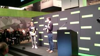 #IdeaChallenge winner #Athom pitching at #CODE_n at #CeBIT2015