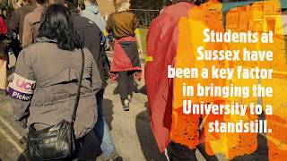 Student demonstration at Sussex Uni in solidarity with the UCU