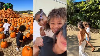 Kylie Jenner Takes her Kids Stormi & Aire Webster at Pumpkin Patch