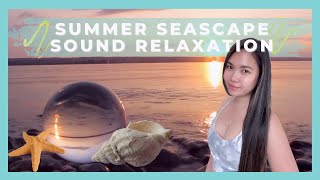 SUMMER SEASCAPE SOUND RELAXATION 🐚 1 Hr White Noise For Stress Relaxation & Focus | Marchmalloworld