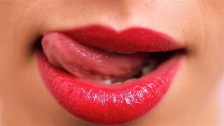 Lip Makeup and Mouth Play Closeups - Lip Biting and Licking