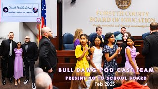 Bull dog Bites - Student led pod cast honored as student spot light at FCS Board of Education