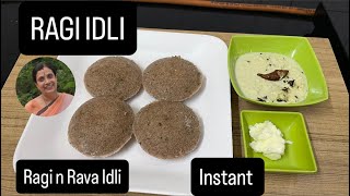 Ragi Idli | Instant Idli | Ragi & Rava Idli | Quick Idli recipe | Chutney & Idli | #idli #chutney