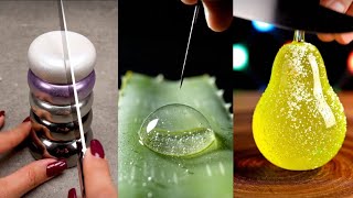 ASMR Silicing Glass 🍐 ASMR Aloe Vera | ASMR Silicing Compilation 