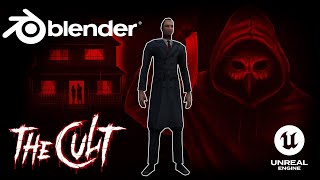 UE4 Ps1 Style Game Character Development - Chief of Police 3d model Time lapse (The Cult)