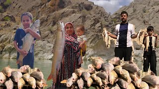 Traditional Mountain River Fishing by a Nomadic Family | Nomadic Life in Iran