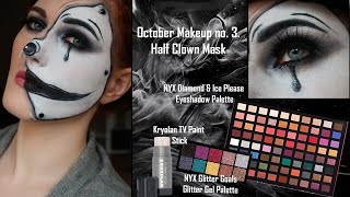 Half Clown Mask makeup.