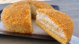 MIMOSA Cake 🌾 Very soft and with a unique taste 🍋 Quick and easy with 🍌
