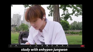 [1HOUR] STUDY WITH ENHYPEN JUNGWON || 엔하이픈 스터디윗미 || relaxing fire asmr
