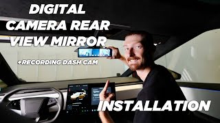 Installing A Digital Screen & Camera Rear View Mirror on Tesla Cybertruck - DIY Instructions Bolt-On