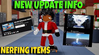 NEW AURA + ALL ITEMS ARE GETTING NERFED! | Roblox Fight In A School