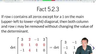 202.G2 Using Both Row Operations and Dimension Reduction Together for Determinants
